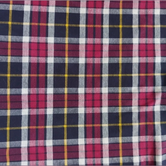 Vintage Tommy Hilfiger Plaid Polo Rugby Shirt Band Mandarin Collar Large - Picture 2 of 7